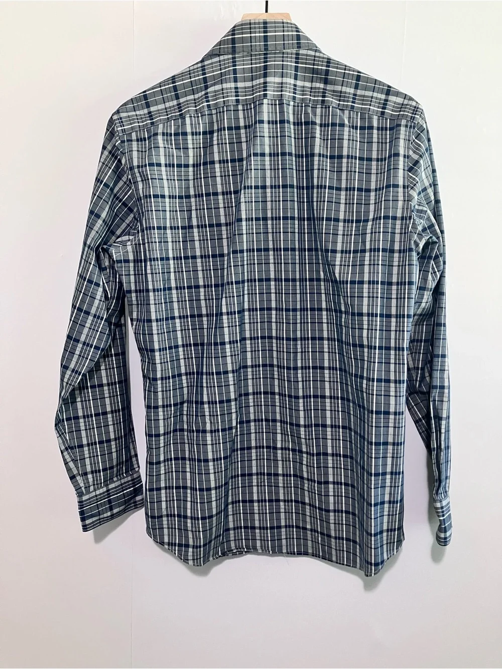Banana Republic Grant Fit Non Iron Blue Plaid Button Down Size Medium
